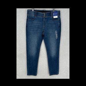 Apt 9 Jeans Womens 14 Curvy Straight Tummy Slimming Waistband Blue Denim Pants